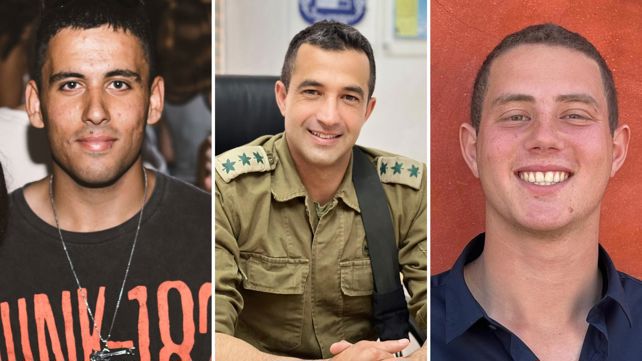 מימין לשמאל: סרן עומר מקסים נאוטרה, אל"ם אסף חממי וסמ"ר עוז דניאל