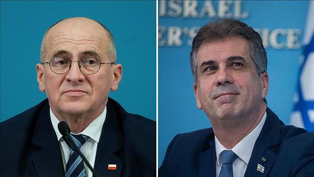 שר החוץ אלי כהן ושר החוץ הפולני זביגנייב ראו