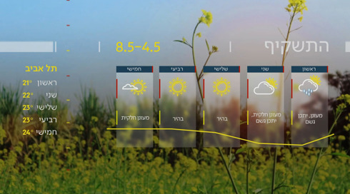 התחזית 03.05.25: טמפרטורות נמוכות מהרגיל לעונה וצפי לגשם