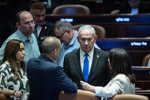 נתניהו בהצבעה בקריאה ראשונה בכנסת על חוק יסוד לימוד תורה