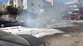 זירת פיצוץ הרכב בקרית גת, 18 ביוני 2026