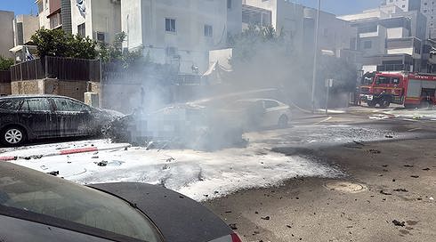 זירת פיצוץ הרכב בקרית גת, 18 ביוני 2026