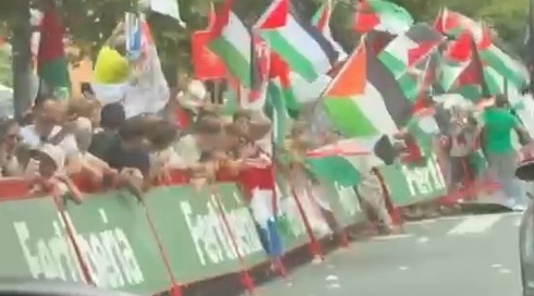 בשל מחאה פרו פלסטינית: מרוץ אופניים יוקרתי לא הגיע לסיומו (1)