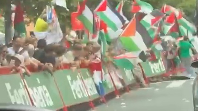 מפגינים פרו פלסטינים בחבל הבאסקים