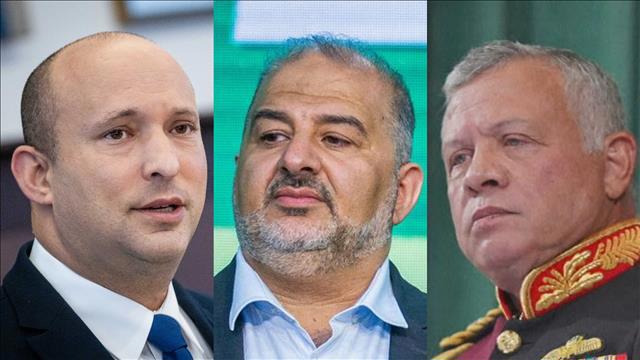 עבדאללה מלך ירדן, מנסור עבאס, נפתלי בנט