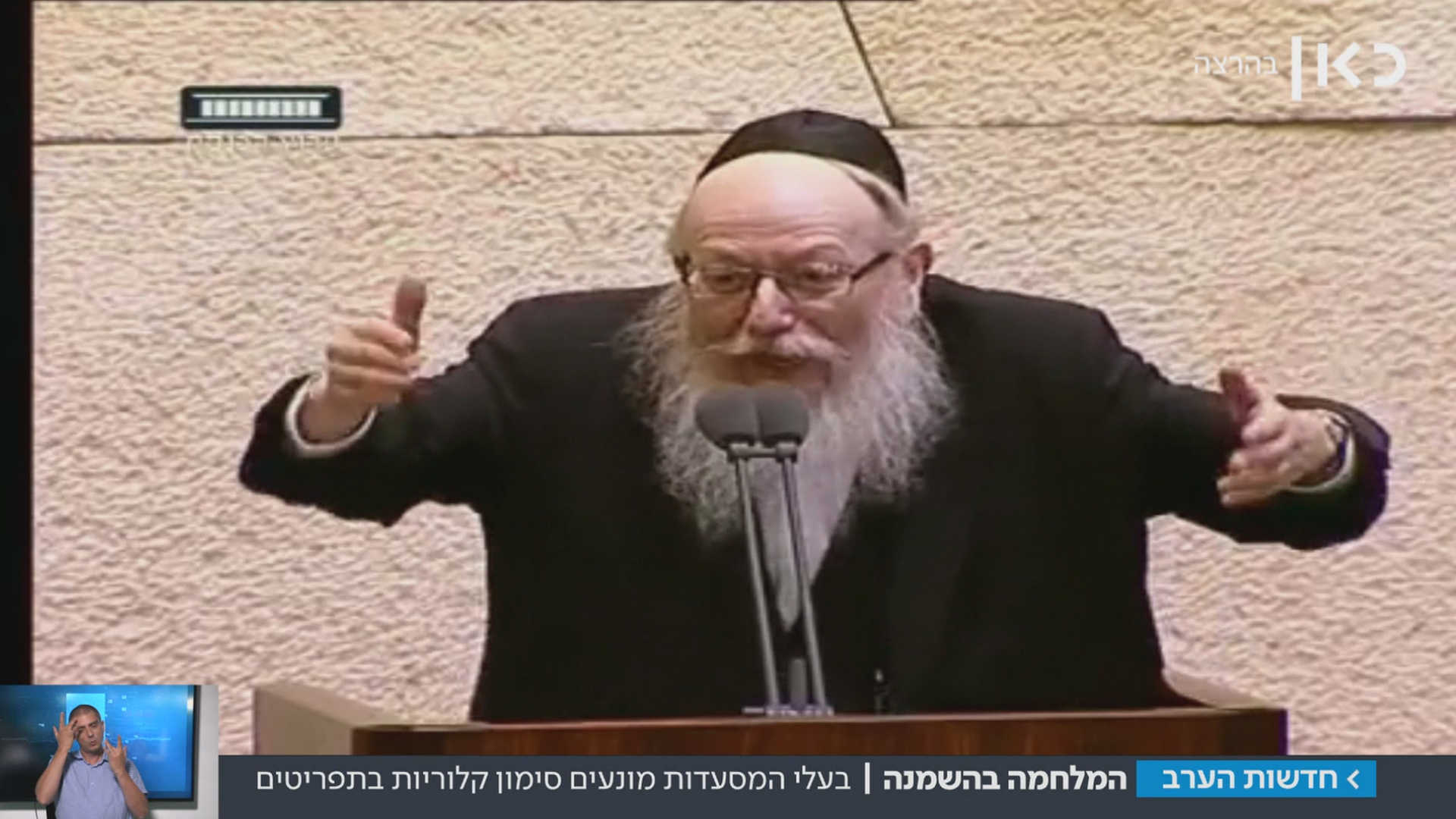 השר ליצמן נואם בכנסת