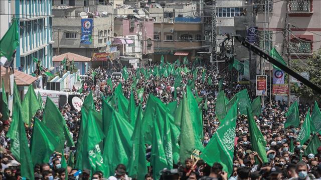 הפגנת חמאס בג'באליה שבצפון רצועת עזה, 30.04.21