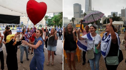 חגיגות בכיכר החטופים: "לדמעות האלה פיללנו"