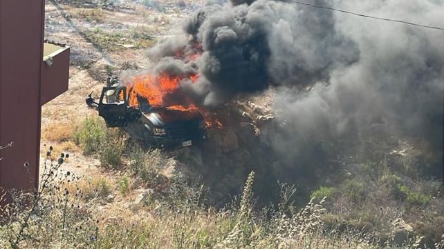 תיעוד מתקיפת הרכב בדרום לבנון
