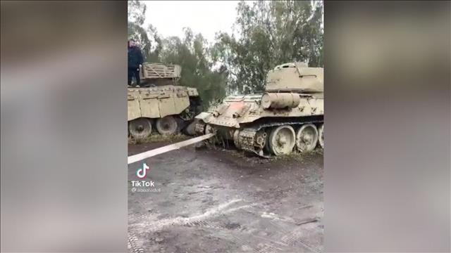 ניסיון גרירת טנק ברמת הגולן