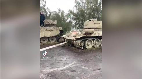 ניסו לגרור טנק מאנדרטה של צה"ל בגולן - ופרסמו בטיקטוק