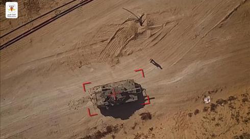 תיעוד של הג'יהאד האיסלאמי: רחפן תוקף טנק צה"לי