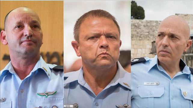 המועמדים למפ"כלות דורון ידיד, מוטי כהן ואלון אסור, מפכ"ל