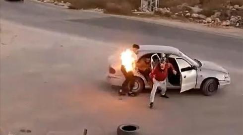 פלסטיני שהשליך בקבוק תבערה בגוש עציון, הוצת בעצמו – ונמלט