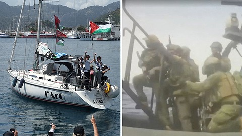 מימין: ההשתלטות, משמאל: אחת הסירות בשבוע שעבר
