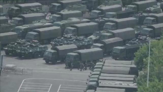 צבא סין בשנז'ן ליד הונג קונג 15.8.2019