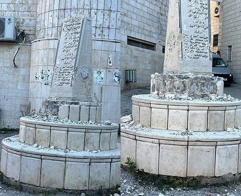 הנזק שנגרם לאנדרטה