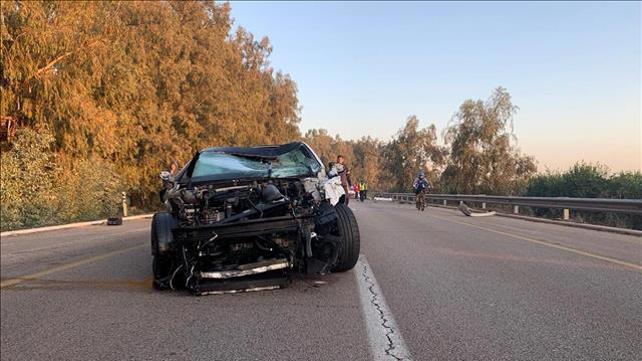 הרכב הפוגע בתאונת הדרכים ליד מחלף הדרים, 16 בדצמבר 2019
