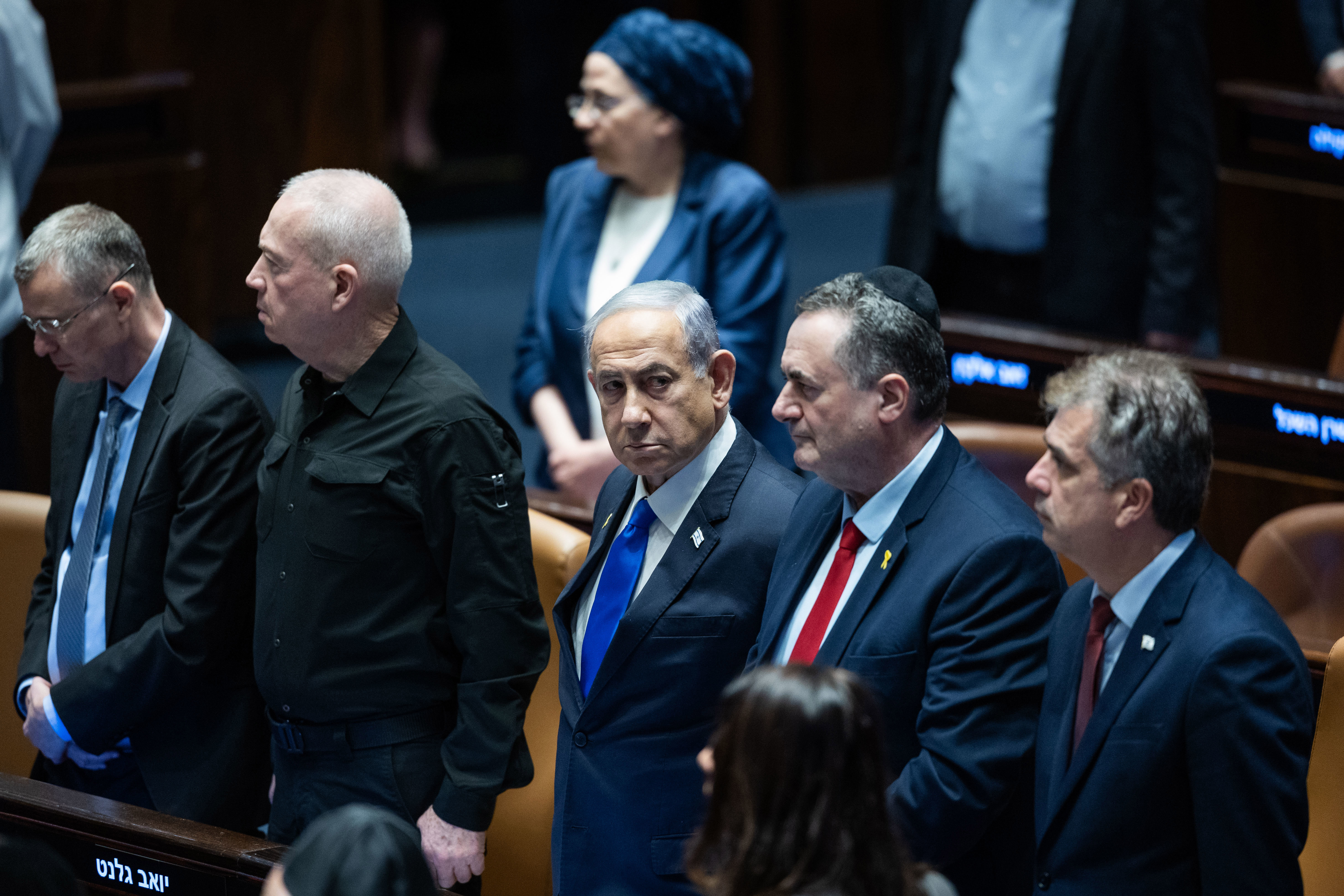 ראש הממשלה נתניהו השר כ"ץ ושר הביטחון המפוטר גלנט