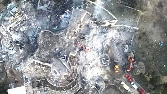 תמונה אווירית של "מטה המוסד" בארביל, בירת החבל הכורדי בצפון עיראק שאיראן תקפה אמש