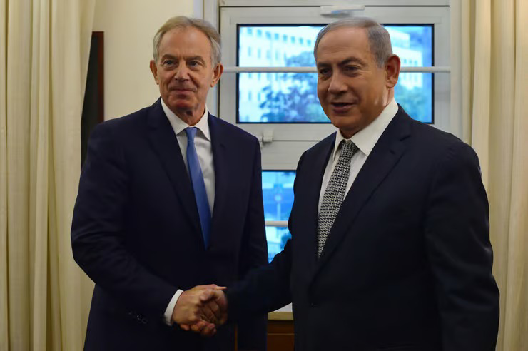 טוני בלייר ובנימין נתניהו בשנת 2016