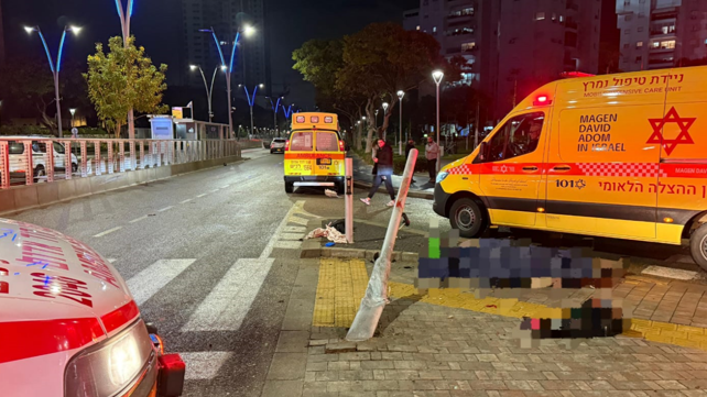 זירת תאונת דרכים באשדוד, דצמבר 2024