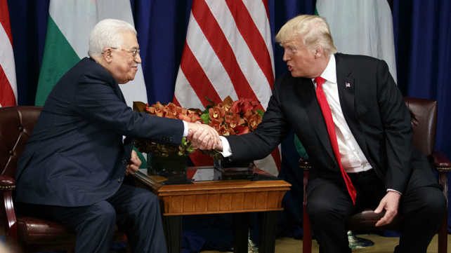טראמפ ואבו מאזן בפגישתם בניו יורק