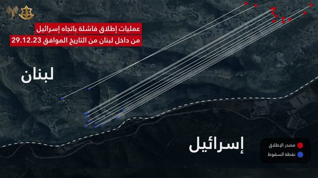 דובר צה"ל בערבית: שיגורים בלבנון 30.12.23