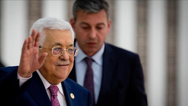 יו"ר הרשות הפלסטינית אבו מאזן ברמאללה בחודש אפריל