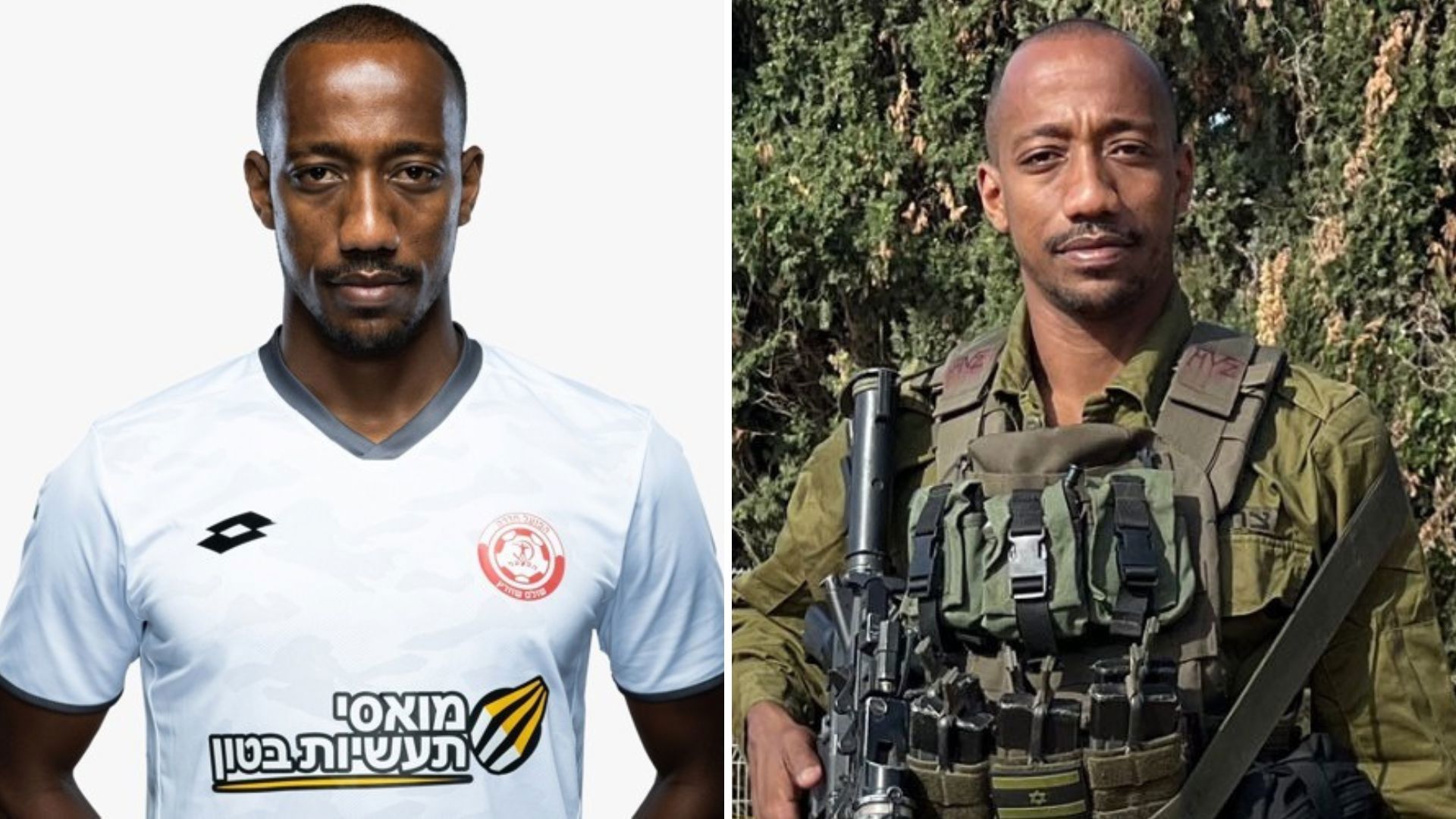 מנשה זלקה במדי צה"ל ובמדי קבוצת הפועל חדרה