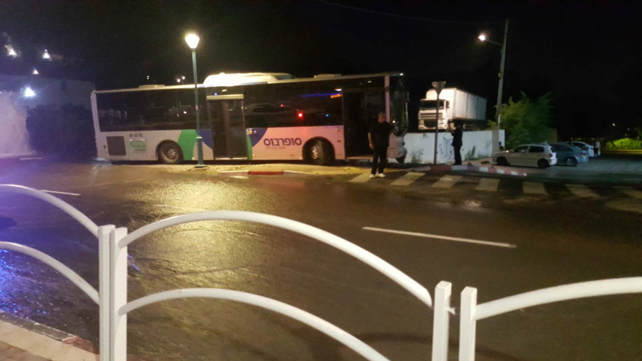 זירת התאונה בעפולה, הערב