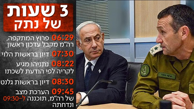 לוח הזמנים של ראש הממשלה נתניהו ב 7 באוקטובר