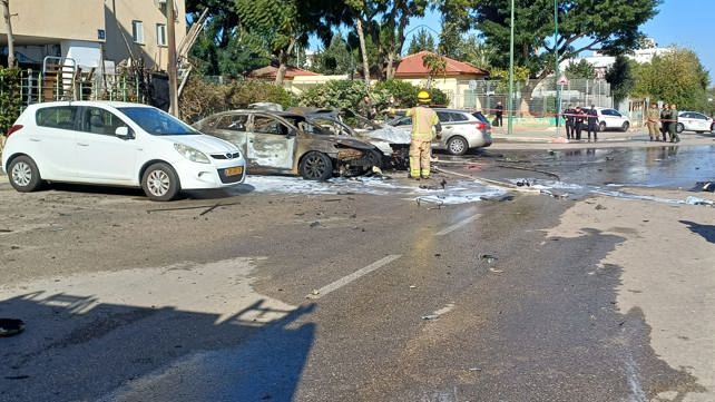 חיסול נתניה רכב 26.12.23 כבאות והצלה