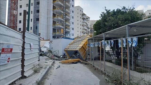 אתר בנייה שנפלה בו מעלית בטירת הכרמל 21.08.22