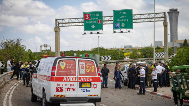 זירת נפילת הטיל בנתב"ג