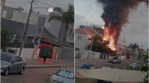 מתקרב לבניין עם שקית ונמלט בריצה: תיעוד הצתת בין משפחת כרמל מעודה