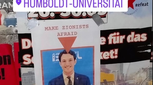 "הפחד את הציונים": נרצח בפיגוע הופיע בפוסטר אנטישמי