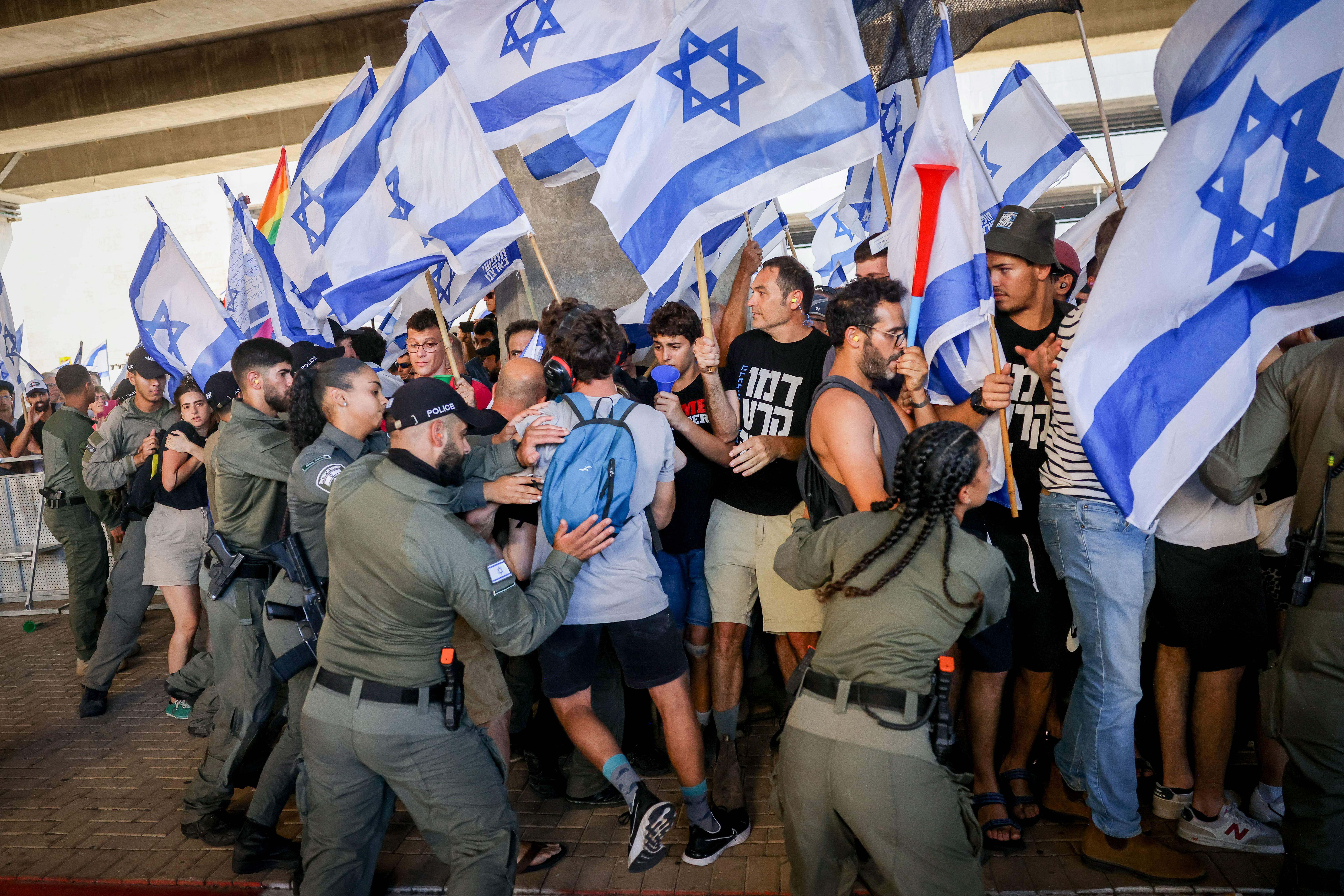 הפגנה בנמל התעופה בן גוריון, 11.07.23