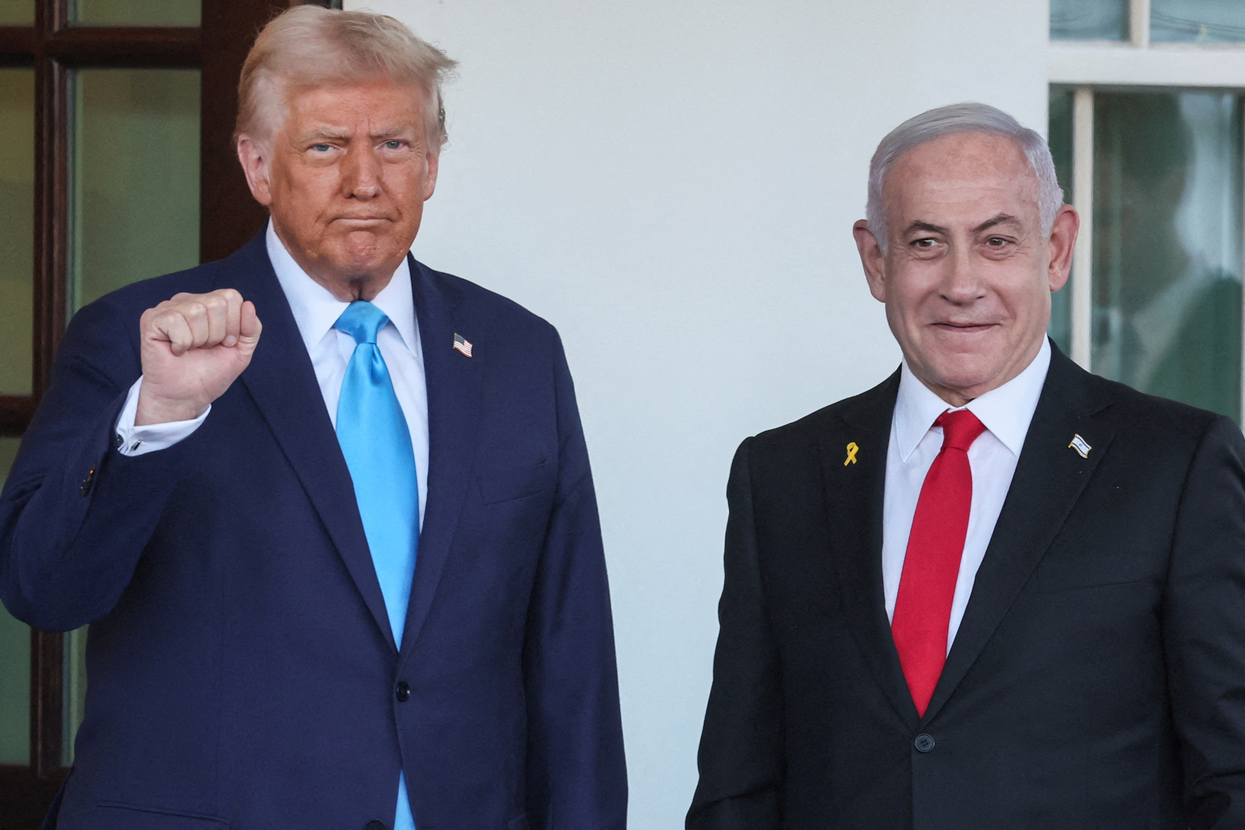טראמפ ונתניהו בכניסה לבית הלבן