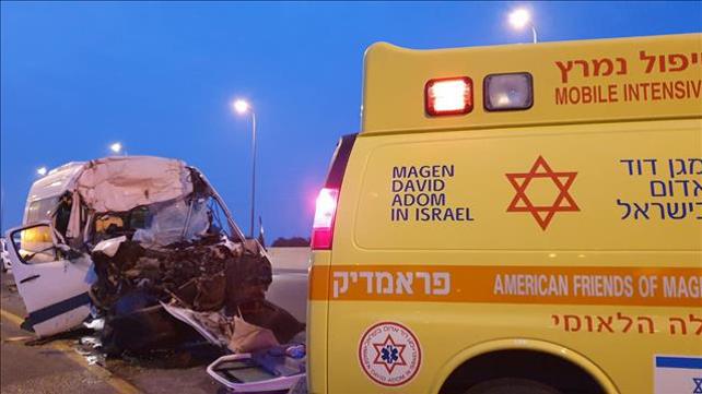 זירת התאונה ליד קריית מלאכי, 19 בפברואר 2020