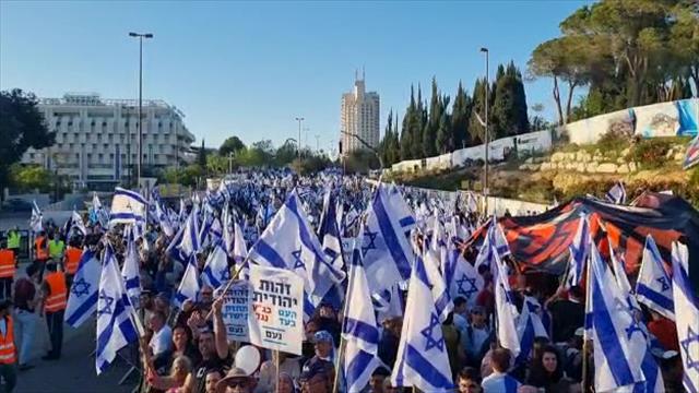 הפגנה של תומכי הרפורמה בירושלים 27.04.23