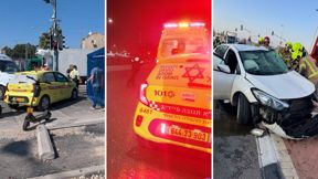 זירות תאונות הדרכים באשקלון (מימין), בתל אביב ובפתח תקווה