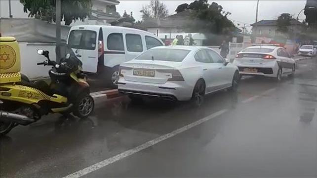 זירת הדקירה בהוד השרון, מארס 2020