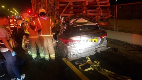 זירת התאונה בה נהרג חליליה. צילום: דוברות מד