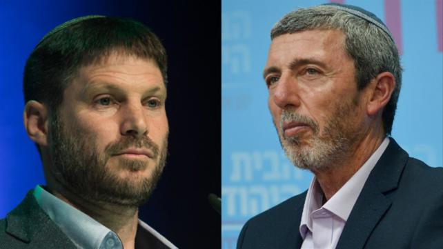 יו"ר הבית היהודי רפי פרץ ויו"ר האיחוד הלאומי בצלאל סמוטריץ'