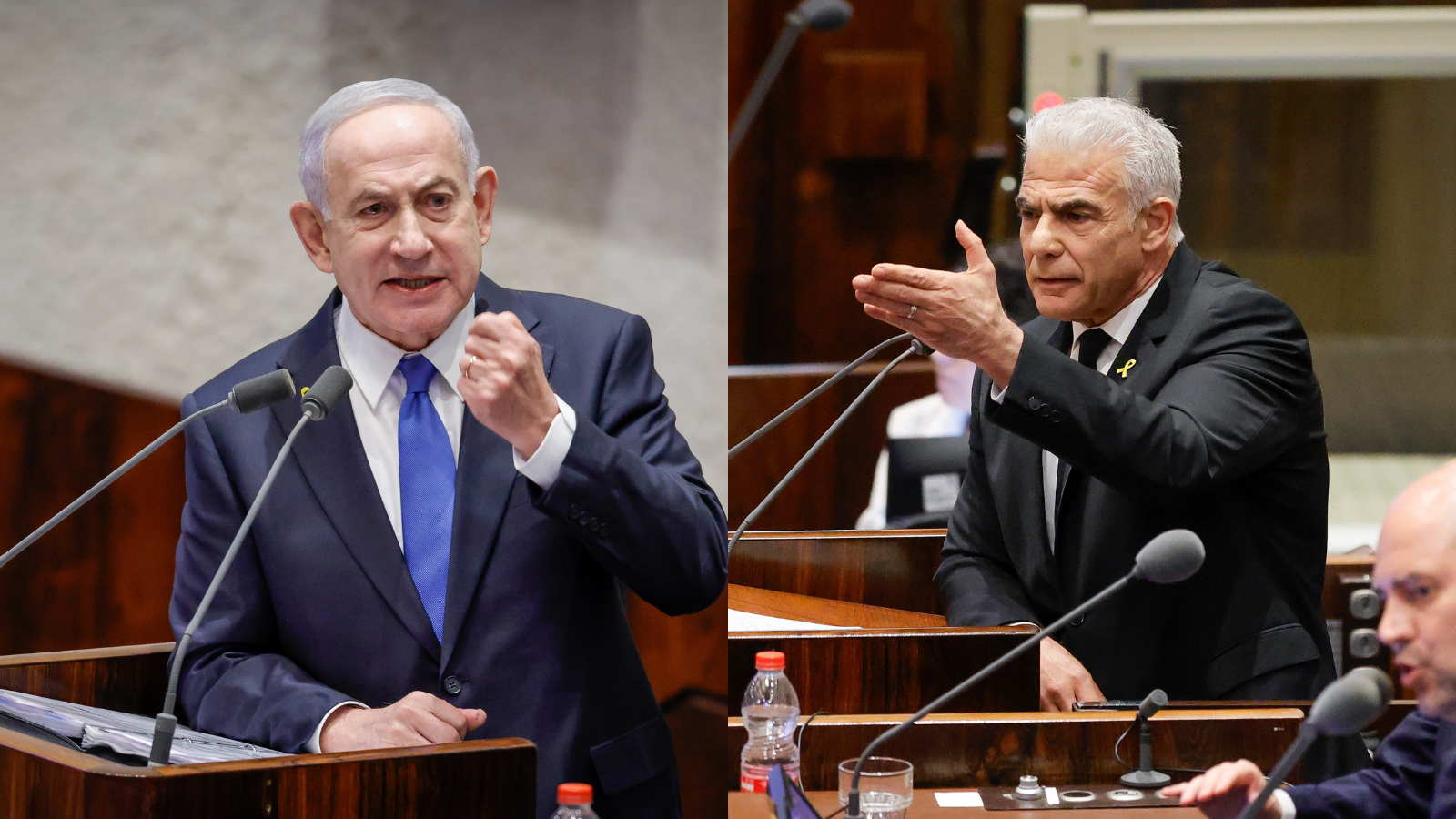 לפיד ונתניהו בנאומיהם במליאה