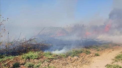 לראשונה זה שבועיים: שריפה בעוטף מבלון תבערה