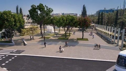 הדמיית קו M1 של המטרו שיעבור באוניברסיטת תל אביב