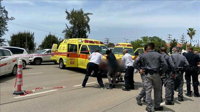 זירת אירוע דקירה בבית החולים תל השומר 13.05.20