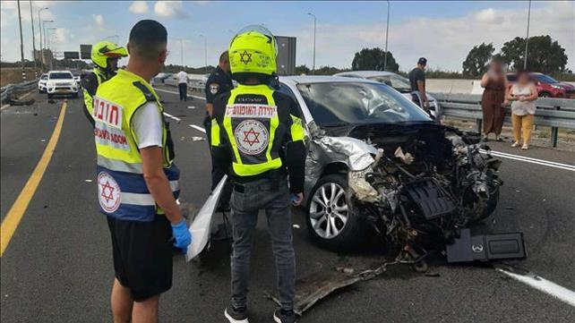 תאונת דרכים בצומת הצ'ק פוסט בחיפה 28.09.19